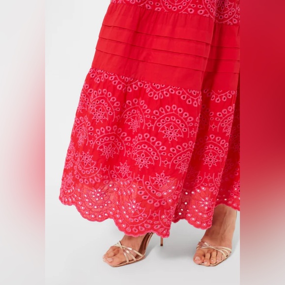 TUCKERNUCK (NWT) POMANDER PLACE - Red Eyelet Lola Maxi Dress in XXS - Picture 6 of 6
